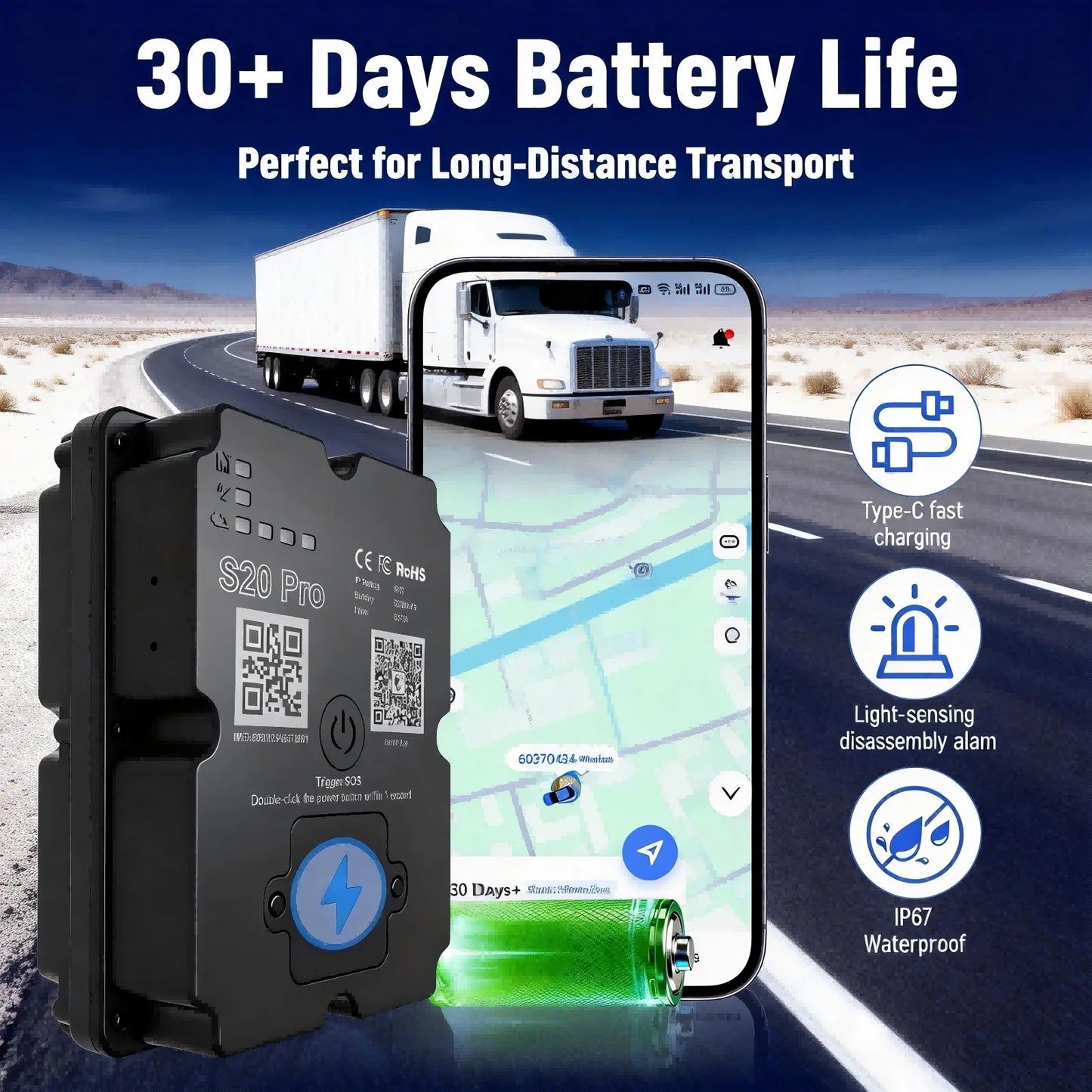 TrackerOne™ 4G GPS Tracker – Real Time Tracking & 30+ Day Battery Life